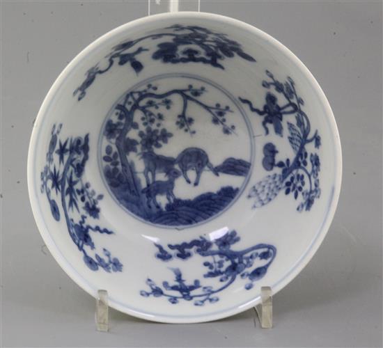 A Chinese yellow ground medallion bowl, Guangxu mark and of the period (1875-1908), d. 15cm